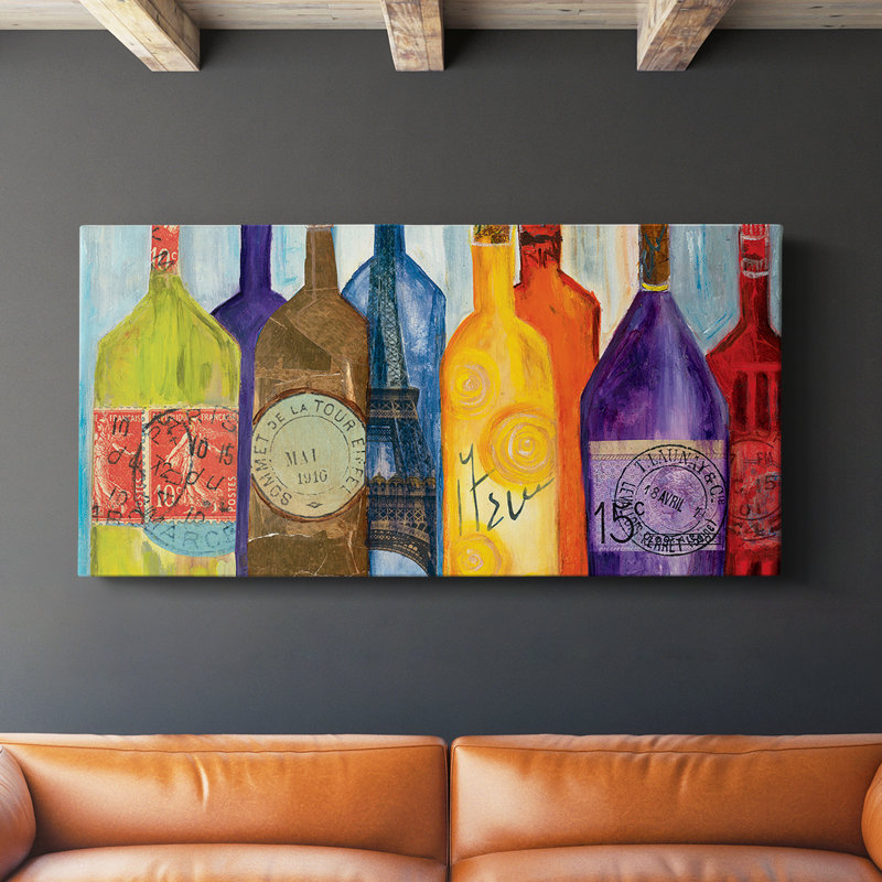 Vive La Bourgogne - Toile tendue avec châssis - Prêt à accrocher, H 24 po x l 48 po