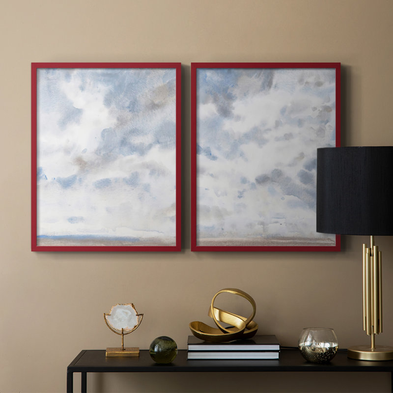 Bleu ciel III - reproduction encadrée de qualité supérieure - prête à être accrochée - aucun clou requis - aucun clou requis
