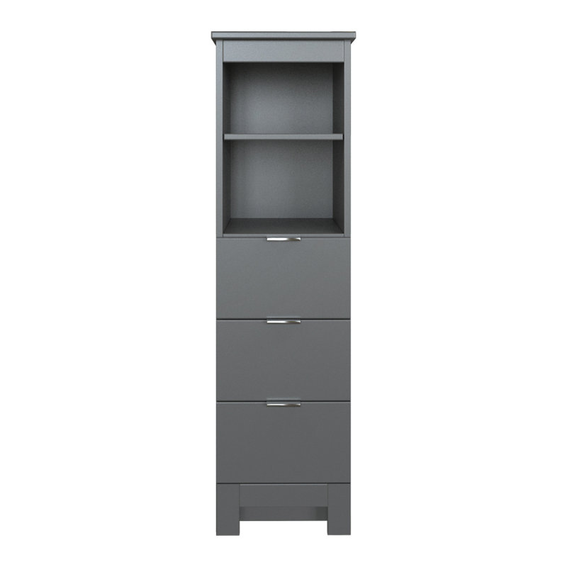 MagickWoods Elenis 14 W X 17 D X 49H Graphite Grey Linen Cabinet, Graphite Grey