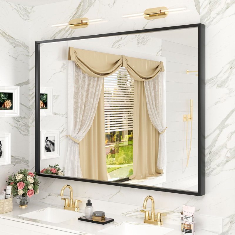 Miroir mural Amara, 48 po x 36 po, Brushed Gold