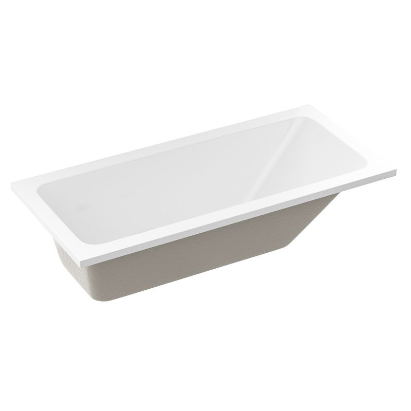 Baignoire de trempage en acrylique 66 po x 30 11/16 po avec égouttoir réversible blanc, 15.75"H X 66"L X 30.7"W