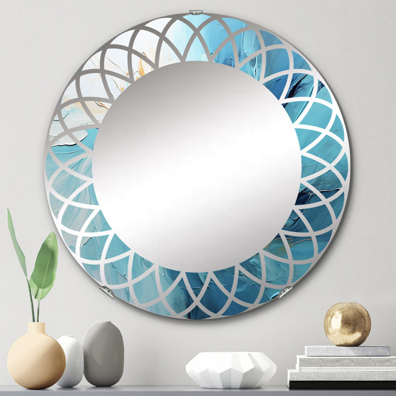 Herodotus - Miroir mural moderne rond, 24 po x 24 po