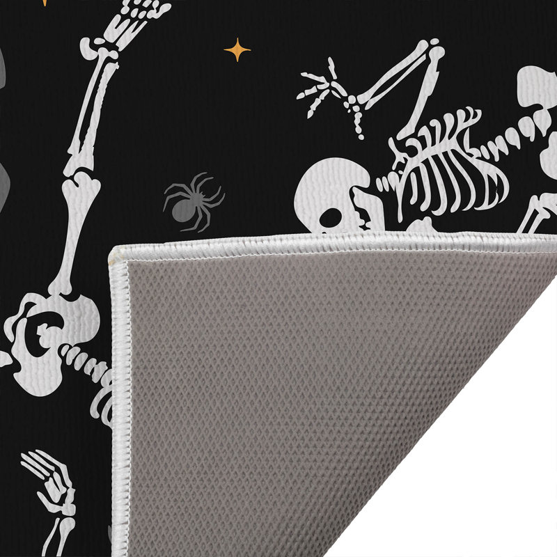 Tapis d'extérieur Skeleton Boogie, Gris anthracite, L 21 po x L 34 po