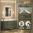 LED Black Framed Bathroom Vanity Mirror, Illuminated Dimmable Anti Fog Makeup Mirror, 3 Color Light-1153816300