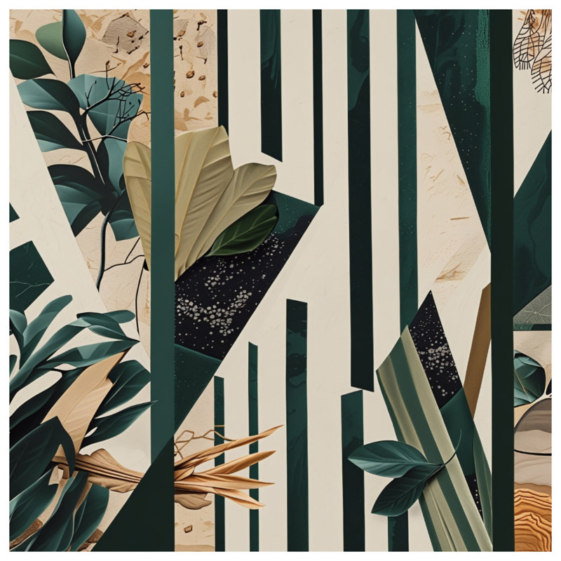 Geometric Leafy Abstract Quilted Bedspread All Sizes, Full / Double