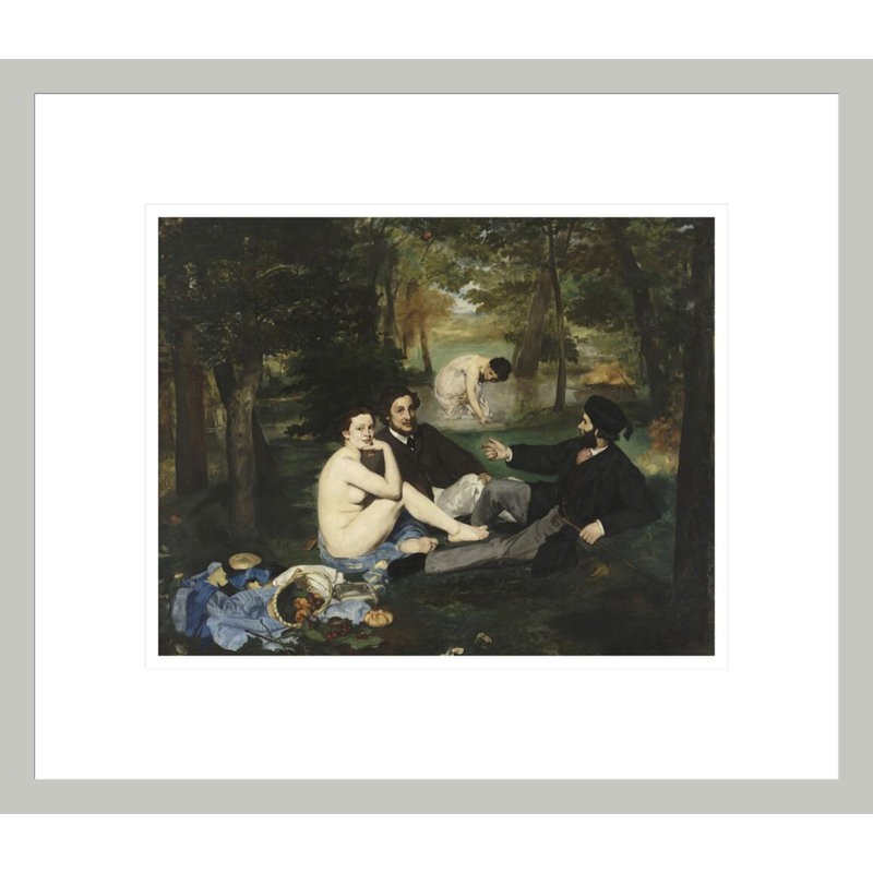 «Le déjeuner sur l'herbe» par estampe numérique encadrée, 13,75 po H x 15,9 po L
