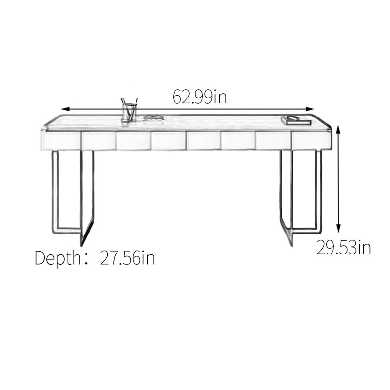 Deen, Argent argent, H 29,53 po x l 62,99 po x P 27,56 po