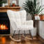 Chaise berçante rembourrée avec dossier haut Teddy-1613824803
