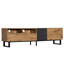  Oak Effect TV Stand,Low Media Console with Cable Cutouts for TVs Up To 80 Inch