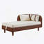 Chaise longue de rangement avec coussins moelleux