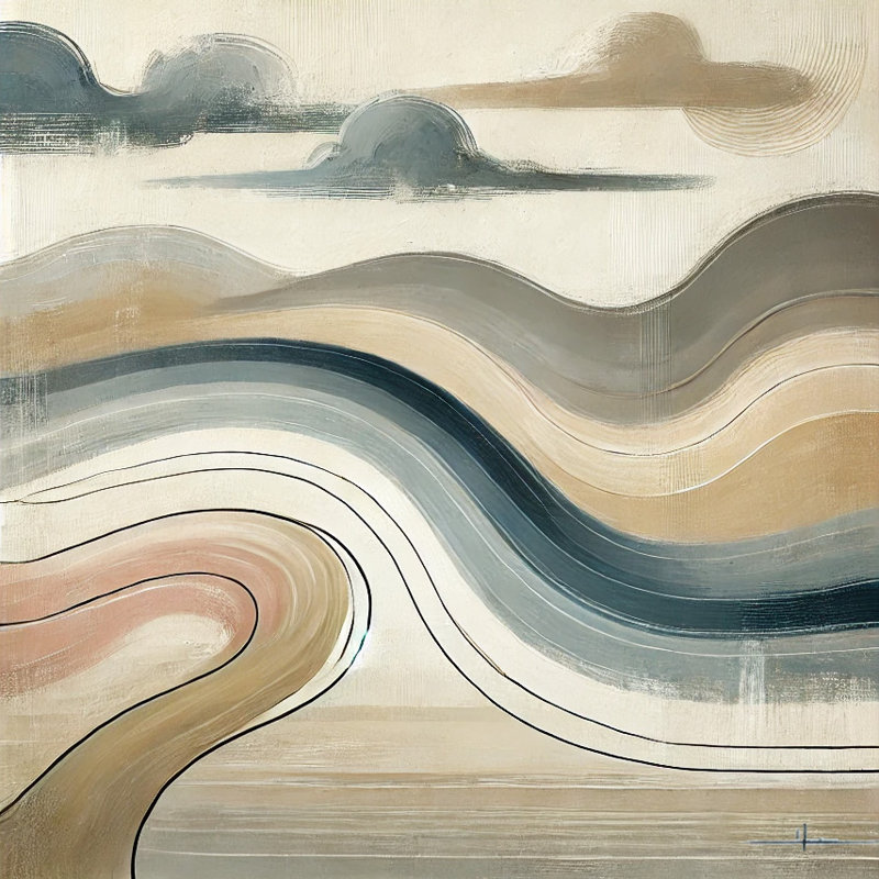 «Serene Ripples: Earthy Toned», art mural sur toile, H 40 po x l 40 po x P 1,5 po