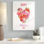 Art mural sur toile tendue - «Valentines Flowers 1» de Farida Zaman pour décoration de salon, de chambre à coucher ou de bureau - 14 x 19-31870710