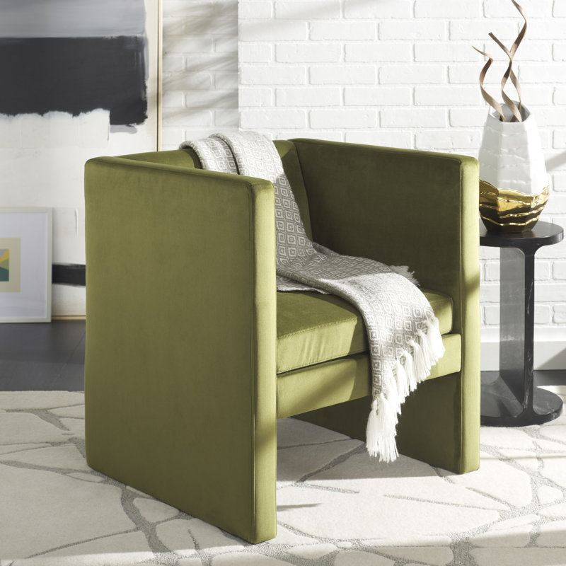 Jedu Velvet Armchair, Olive Green