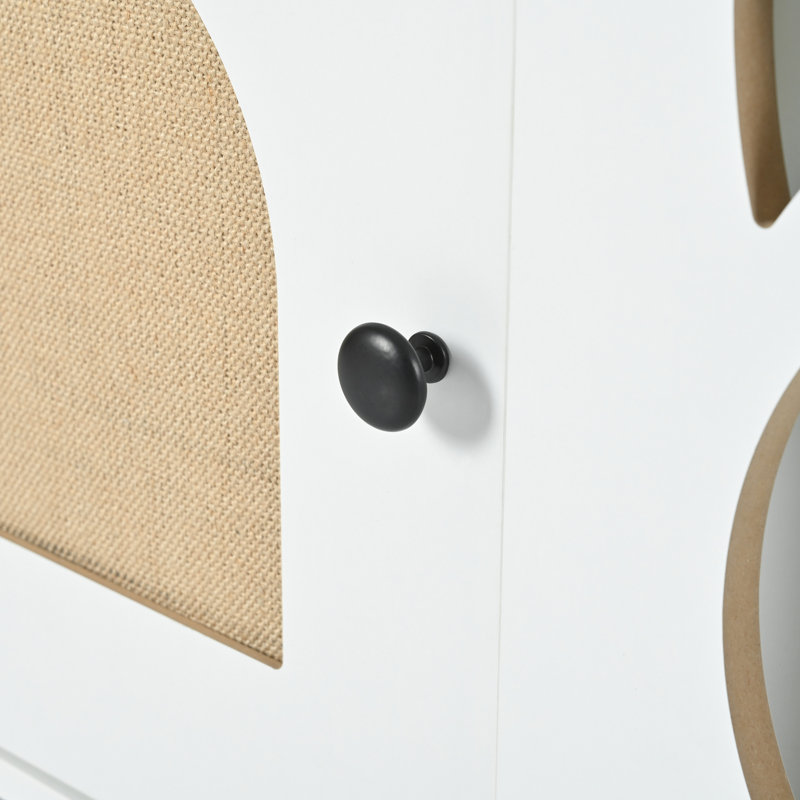 Armoire pour chat en blanc crème - 31 bacs à litière avec espace de rangement supplémentaire pour chat moderne - construction et crochets