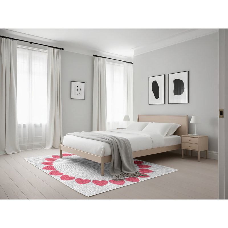 Tapis rose Ajhar, Rectangle 5 pi x 7 pi