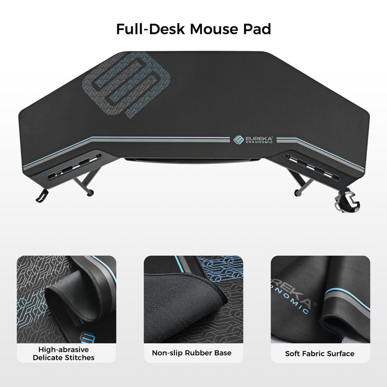 EUREKA ERGONOMIC Gaming Desk with Keyboard Tray, 72 Computer Desk with  Monitor Stand, Large PC Workstation with Led Lights for Home Office, Game