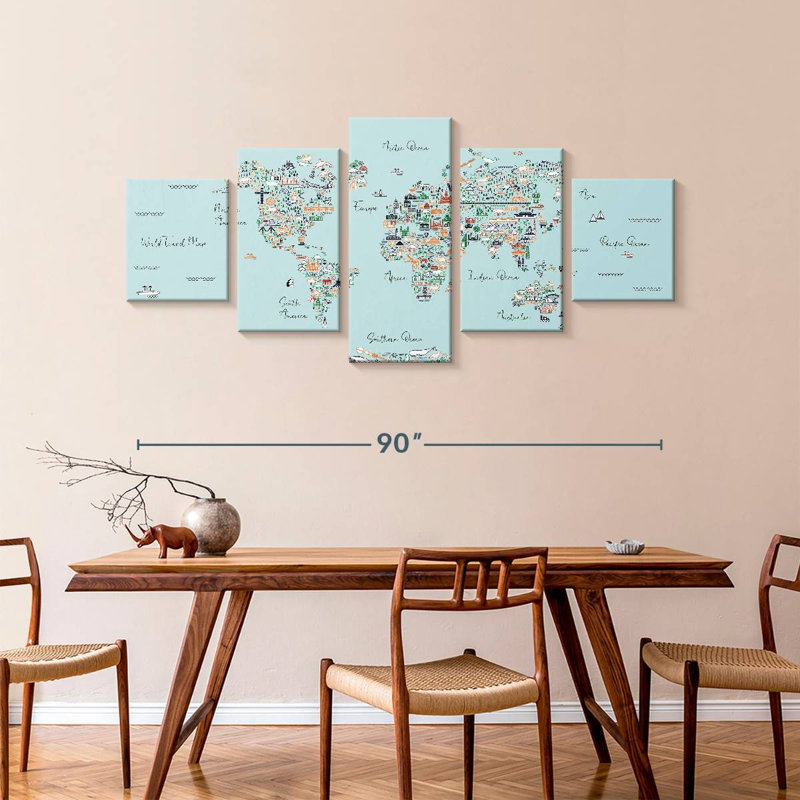 Educational World Map II, 42" H x 92" W