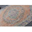 Tapis traditionnel turc Oushak au design unique fait à la main pour une décoration intérieure élégante bleu / orange