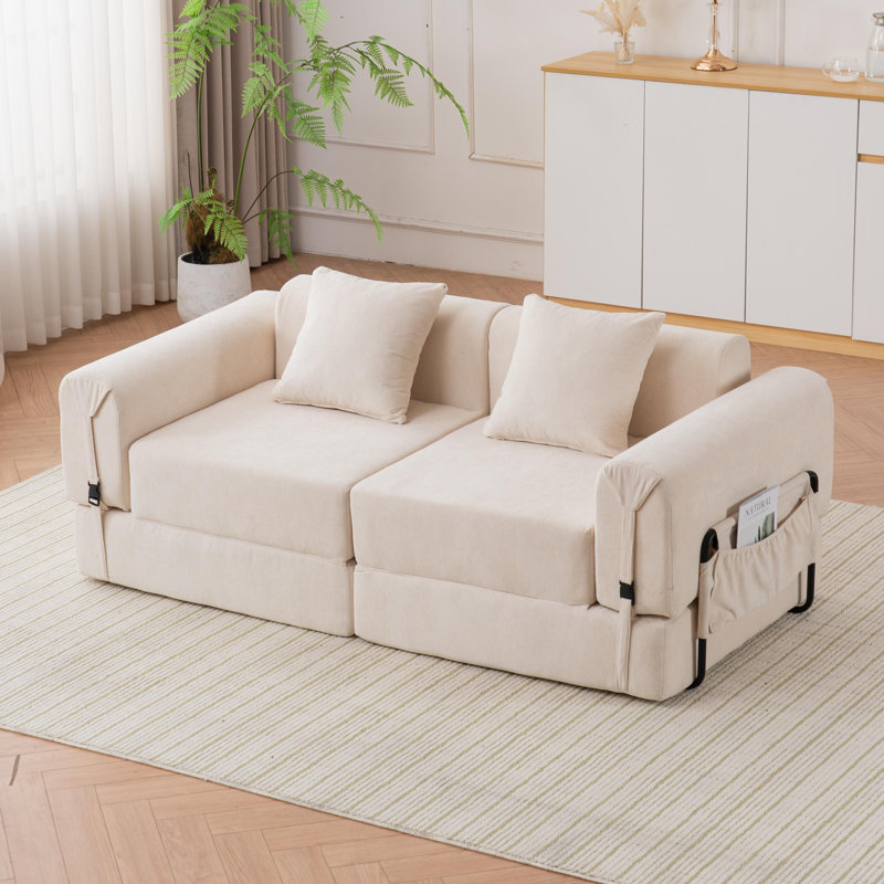 Canapé combiné 68,5 po, Beige, H 23 po x l 78 po x P 35 po