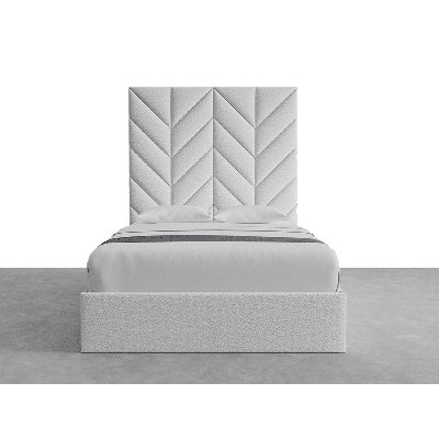 Panneaux de tête de lit muraux capitonnés Sapan Chevron pour lits King, velours noir, 200 cm L x 152 cm H