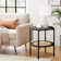 Round End Table with Rattan Storage Shelves