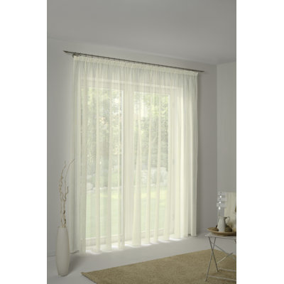  Polyester Standard Pinch Pleat Sheer Single Curtain Panel