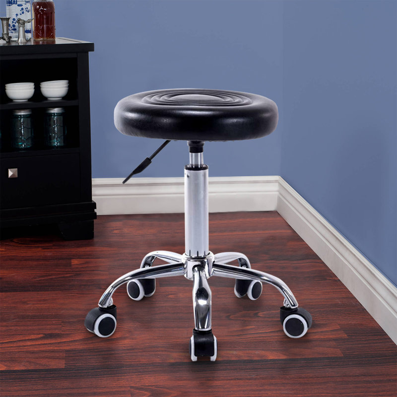 Tabouret de laboratoire hydraulique à hauteur ajustable, Noir