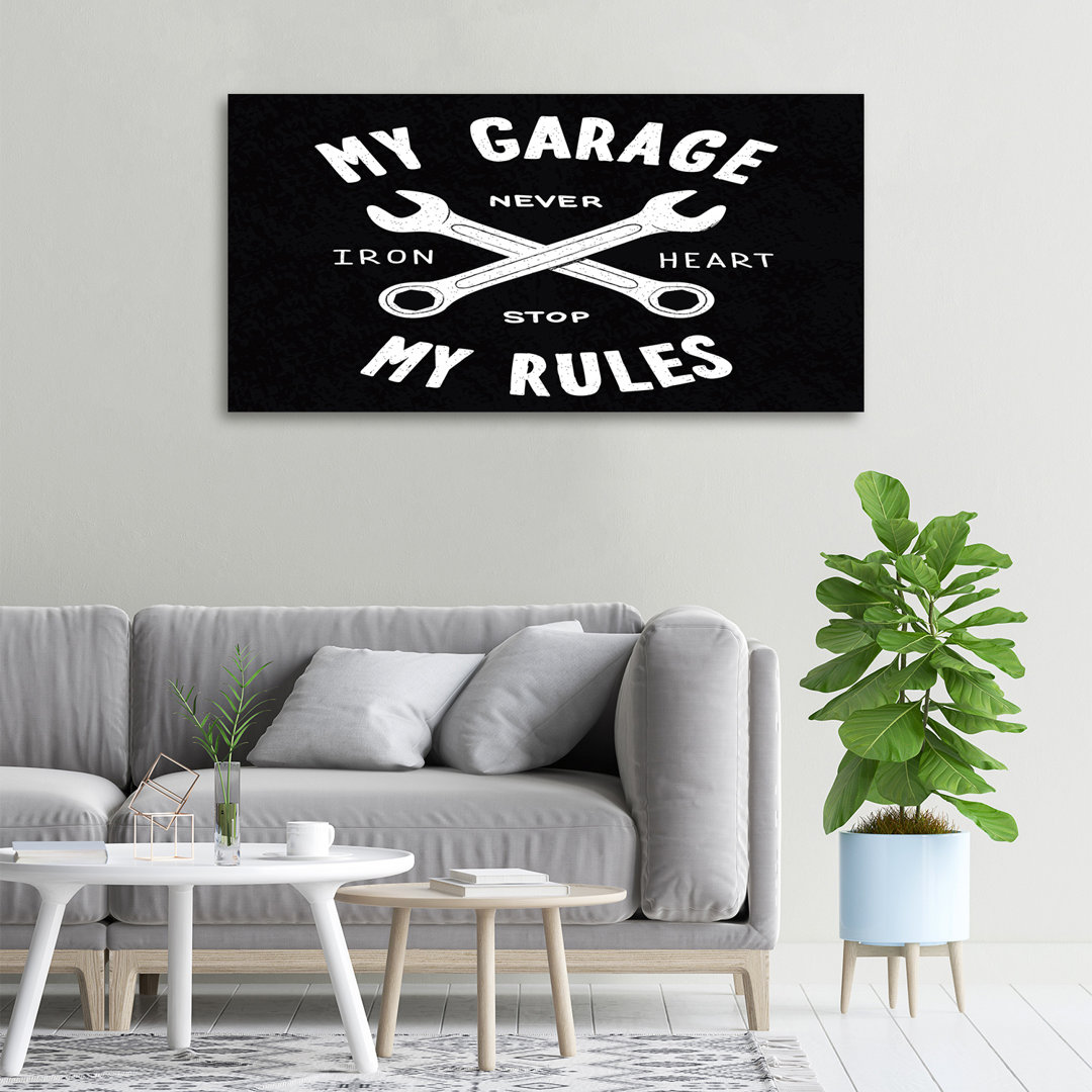 Leinwanddruck - Wandkunst - Drucke auf Leinwand - 100X50 Bildmotiv: Meine Garage