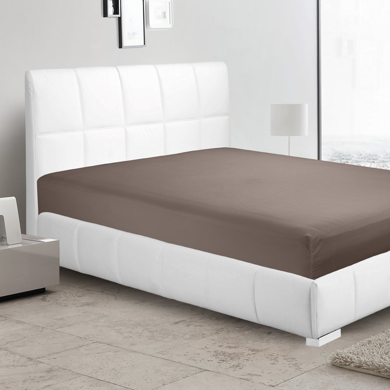 Microfiber Fitted Sheet, Twin Fitted Sheet, Brown
