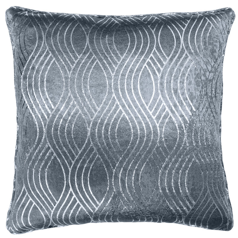 Spiller Geometric Silver Square Cushion, Silver