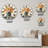 Tulips in Teal and Gold Hatbox on Linen - Cabin Wall Clock-73175889