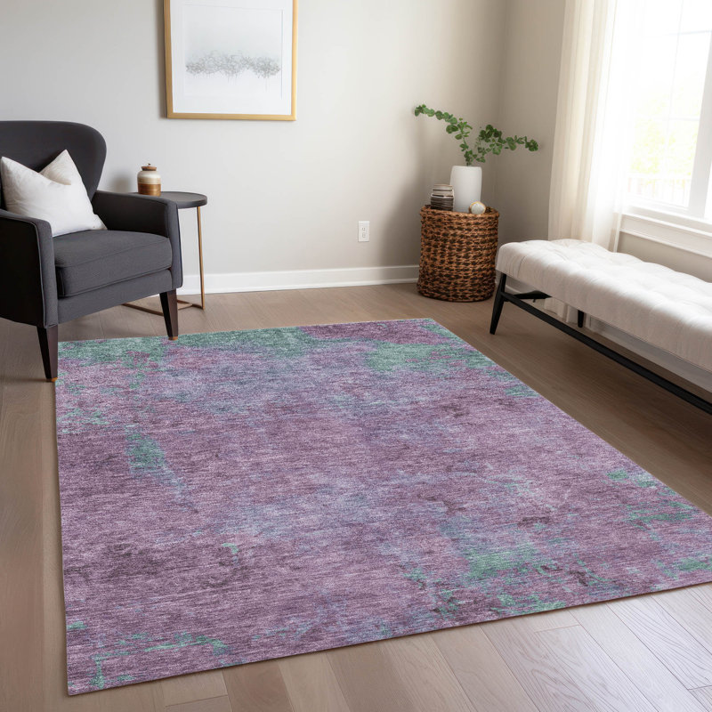 Machine Washable Indoor/Outdoor Cinead ACN1710 Lavender Rug, Rectangle 5' x 7'6"