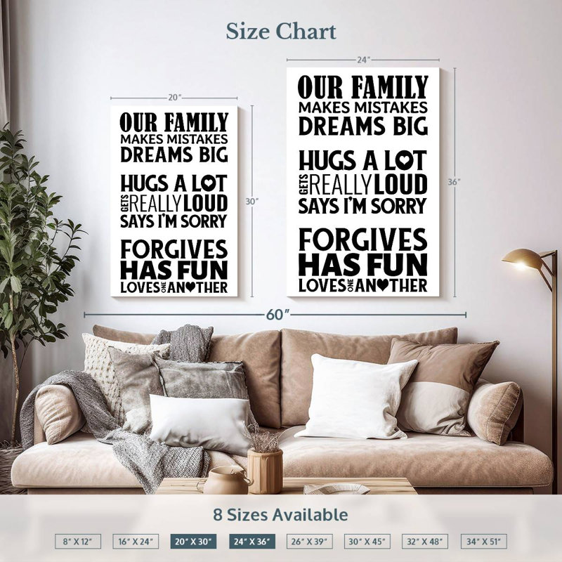 Enseigne Tergel Family Mantra, H 36 po x l 24 po