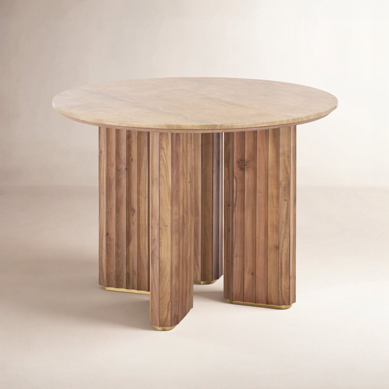 Adonia Irine Travertine Dining Table