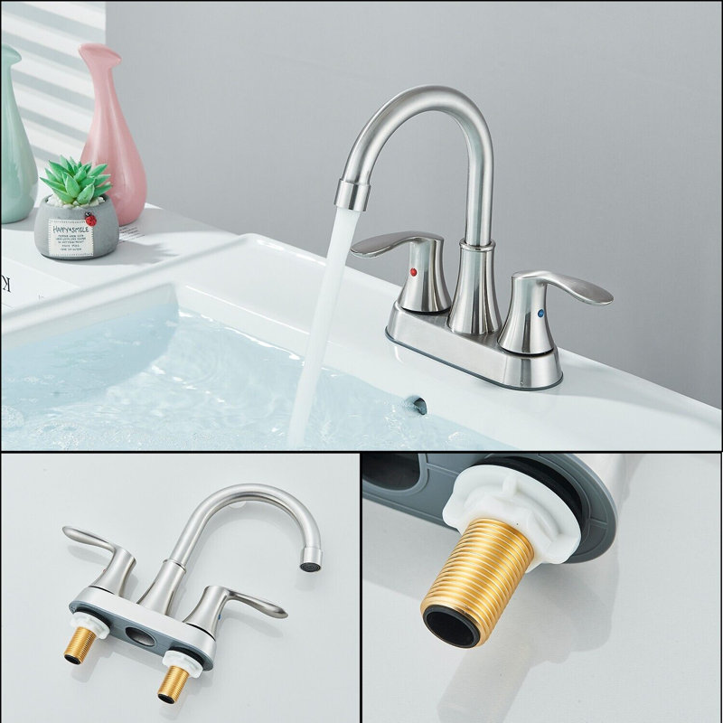 Robinet de lavabo vasque avec bonde, Nickel brossé