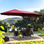 Grand parasol de patio extérieur double 15 po x 9 pi rouge avec base. Espace d'ombre supplémentaire pour le jardin, la cour arrière. Toile résistante aux intempéries, structure en acier, manivelle pratique, base rectangulaire à évent rouge. Très grand