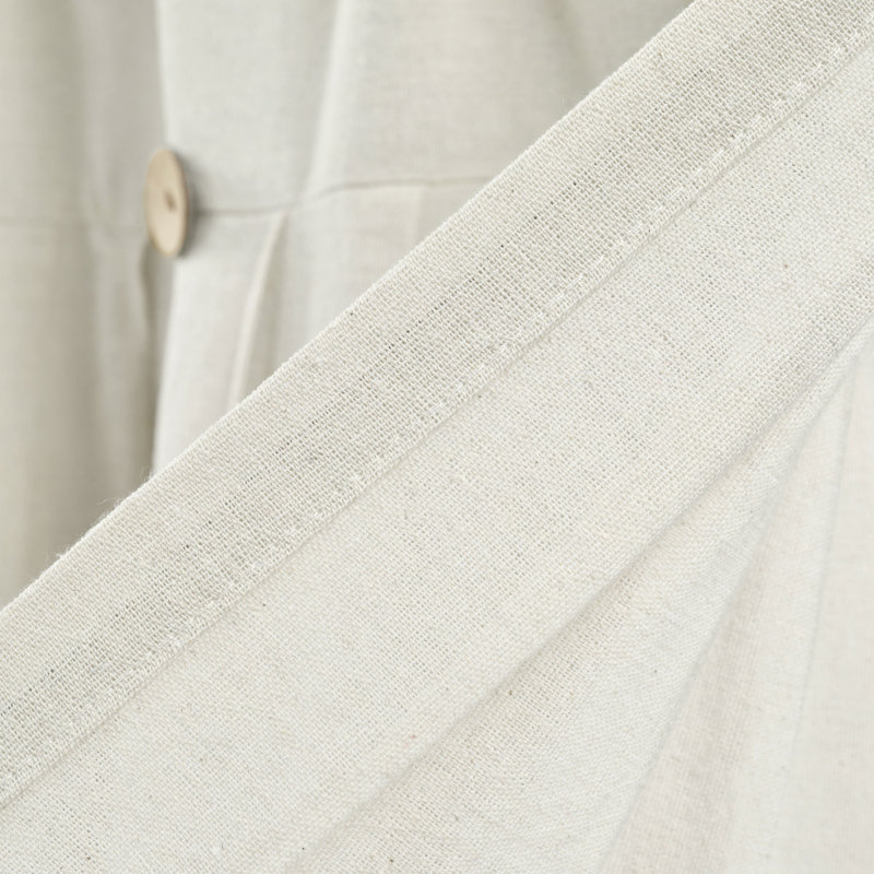 Off-White Linen Button Cotton Blend Window Valance