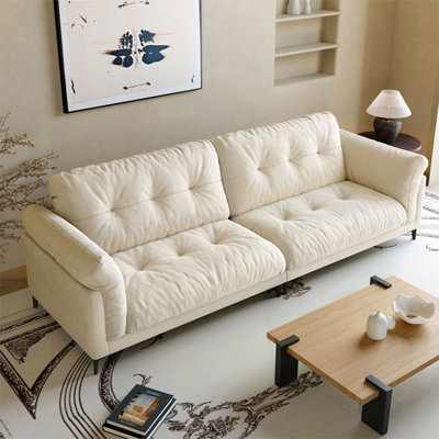 Coussin modulaire en velours cristal crème