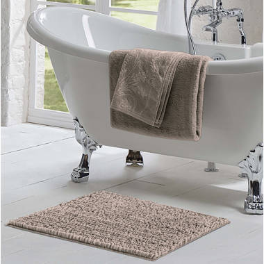 Laura Ashley Crochet Cotton Bath Rug Blush