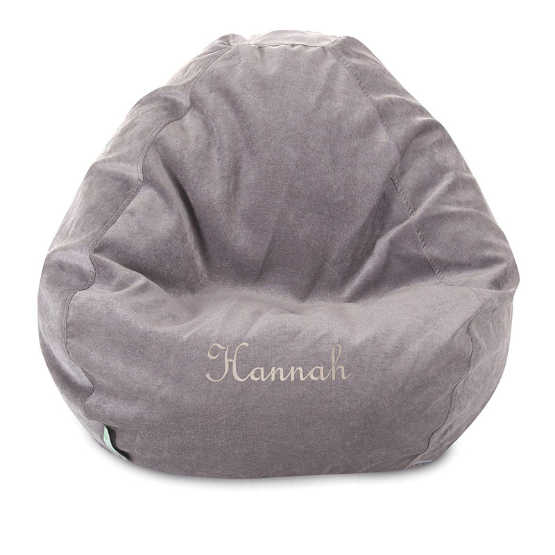 Velvet Bean Bag Chair, Large, Apple, Yes