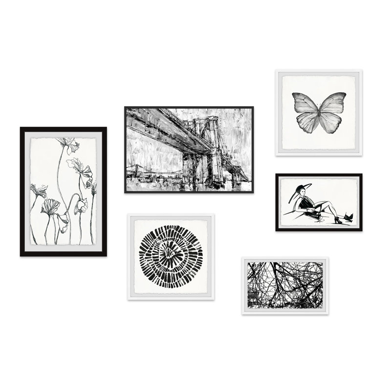 Adamou «Ink Contours» Hexaptych