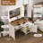 Modern Makeup Vanity Desk With 3-color Led Mirror And Motion Sensor-1083337680