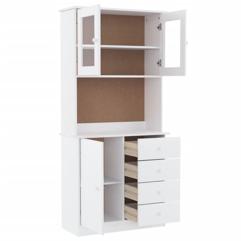 Defranco 77cm Solid Wood Sideboard, White