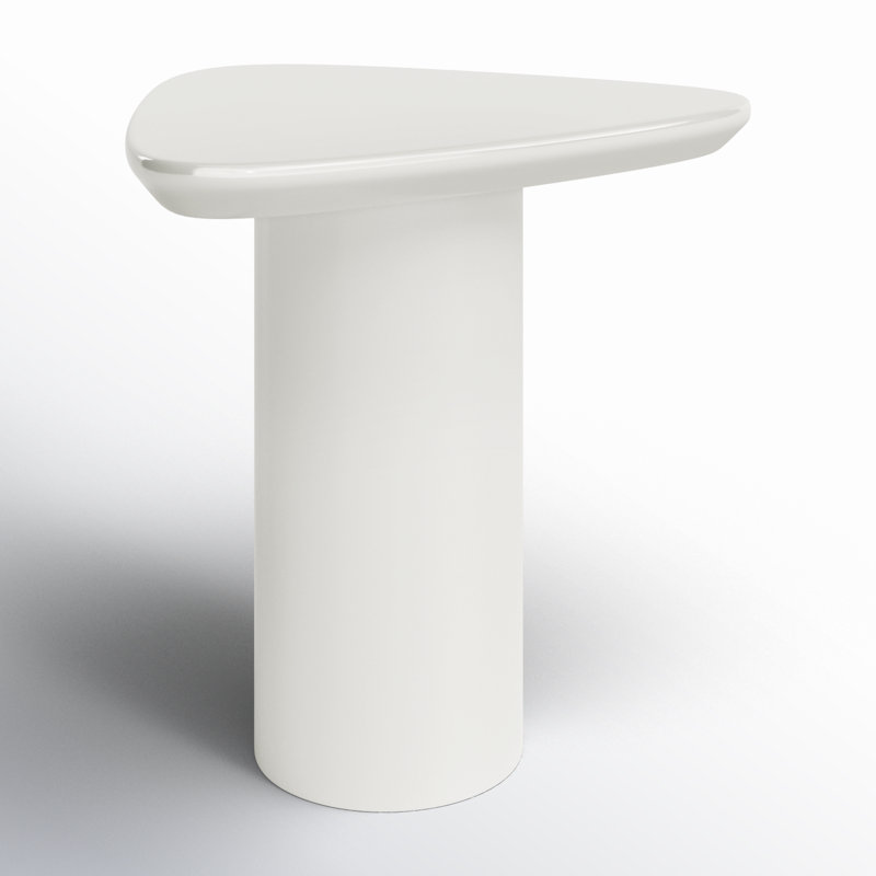 Eden End Table, Ivory White Lacquer