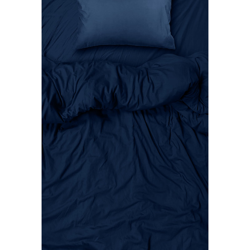 Ensemble de draps en rayonne de bambou Hotel Quality, Simple + 2 taies d'oreiller, Bleu marine