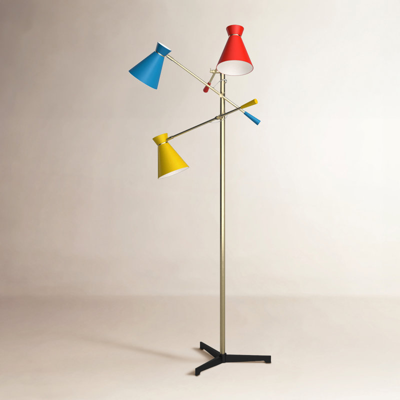 Lampe sur pied à branches 71 po Keane, Bleu / Rouge / Jaune