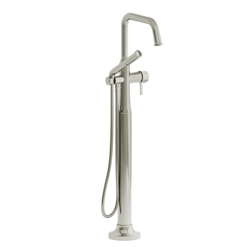 Garniture de robinet de baignoire à un trou avec bec en U Momenti, Nickel poli