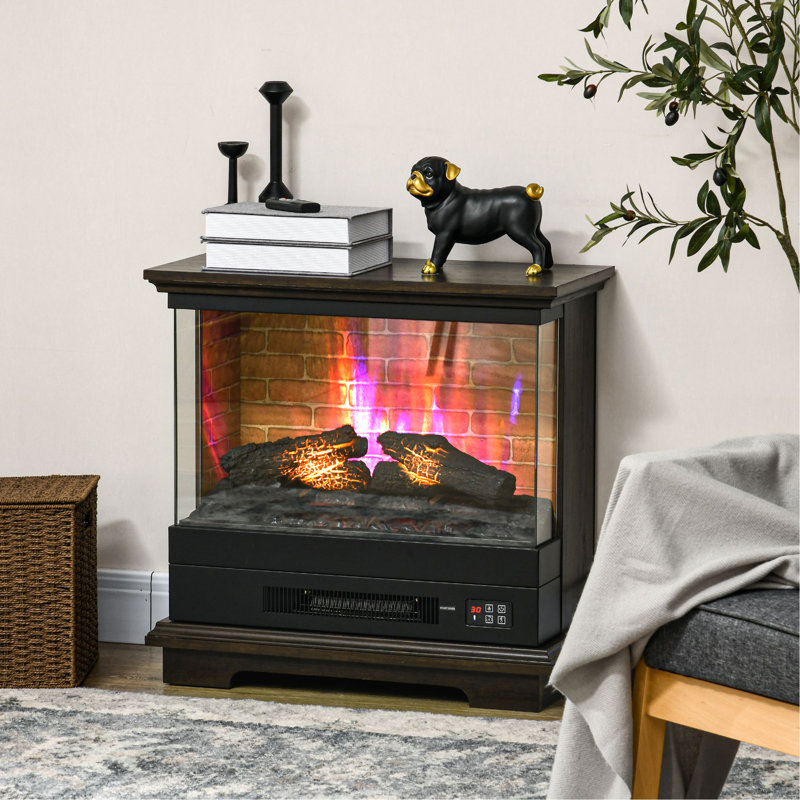 Foyer électrique 26 "avec télécommande, minuterie 12H, brun
