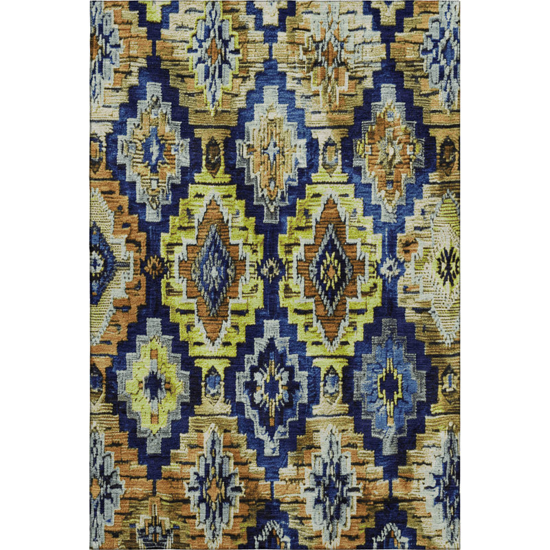 Premium Machine Washable Farolt AMF1891 Aztec Rug, Rectangle 9' x 12'