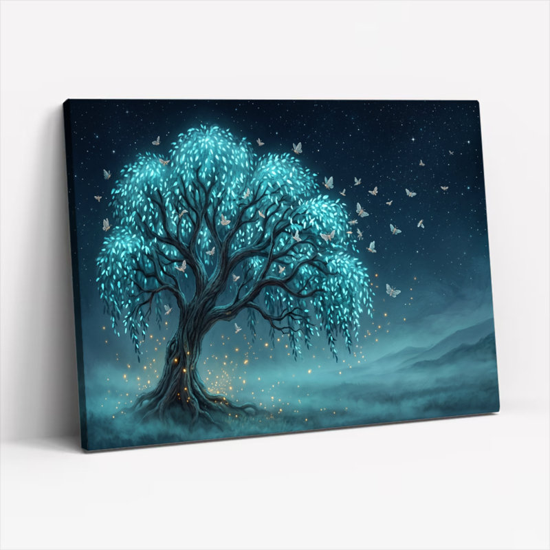 Art mural sur toile Gallery Wrap pour le salon, la chambre à coucher, le bureau ou le vestibule - décoration murale décorative avec arbre mystique